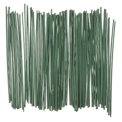 100 Pcs Green Flower Stem Material Paper Wire Artificial Plant Stub Florist Flowers Supply