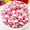 10Pcs Pink Color Smooth Surface European Resin Murano Large Hole Spacer Beads Charms for Bracelet DIY Craft Bracelet Necklace