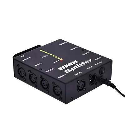 8 Way Isolated DMX Splitter - 8 Branch Universal Splitter Amplifier Distributor 3Pin Outputs for DMX