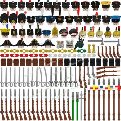 Napoleonic Wars British French Fusilier Dragoon Building Blocks Action Figures Accessories Head