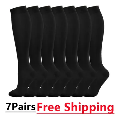 3/67 Pair Compression Stocking Women Men Knee High 30mmHg Edema Diabetes Varicose Veins Running