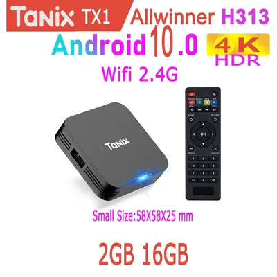 Tanix TX1 Allwinner H313 Android 10.0 TV BOX 4K HDR 2.4G Wifi RAM 1GB 2GB ROM 8GB 16GB Smart Box
