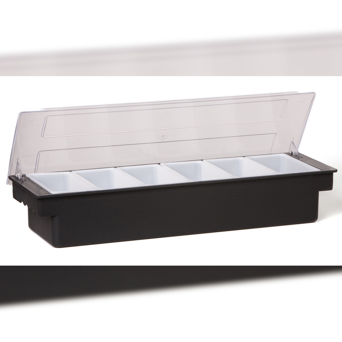 METRO PROFESSIONAL Zutatenbehälter mit 6 Einsätzen, Polypropylen/Polystyrol, 6 x 0.5 L, mit Deckel, schwarz/weiß Image