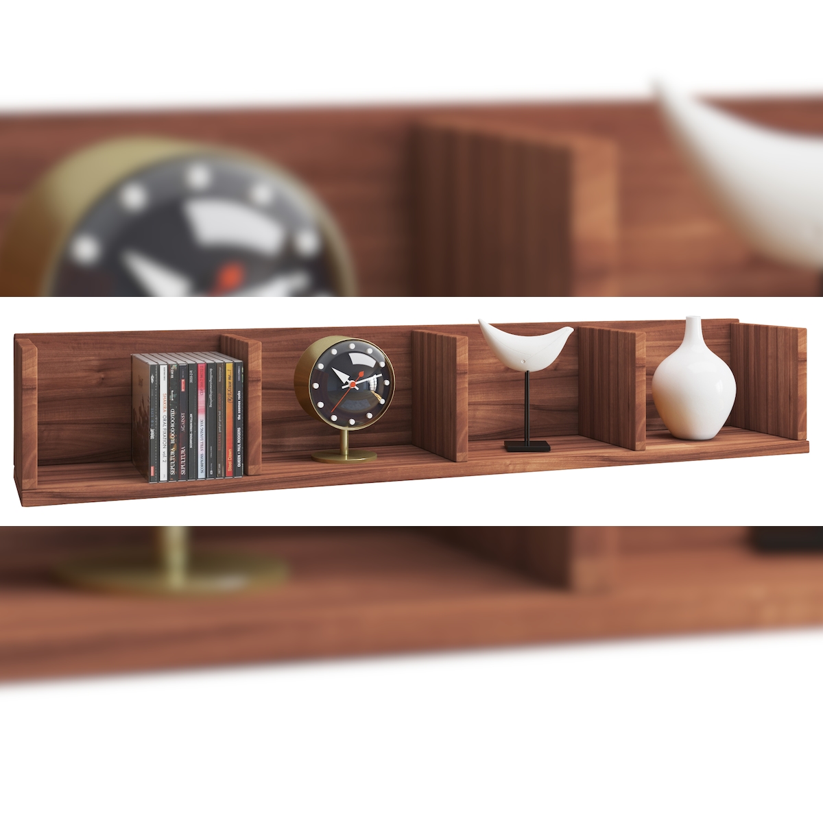 VCM Wandregal Honsa Kern-Nussbaum H. 15 x B. 97 x T. 17 cm Image