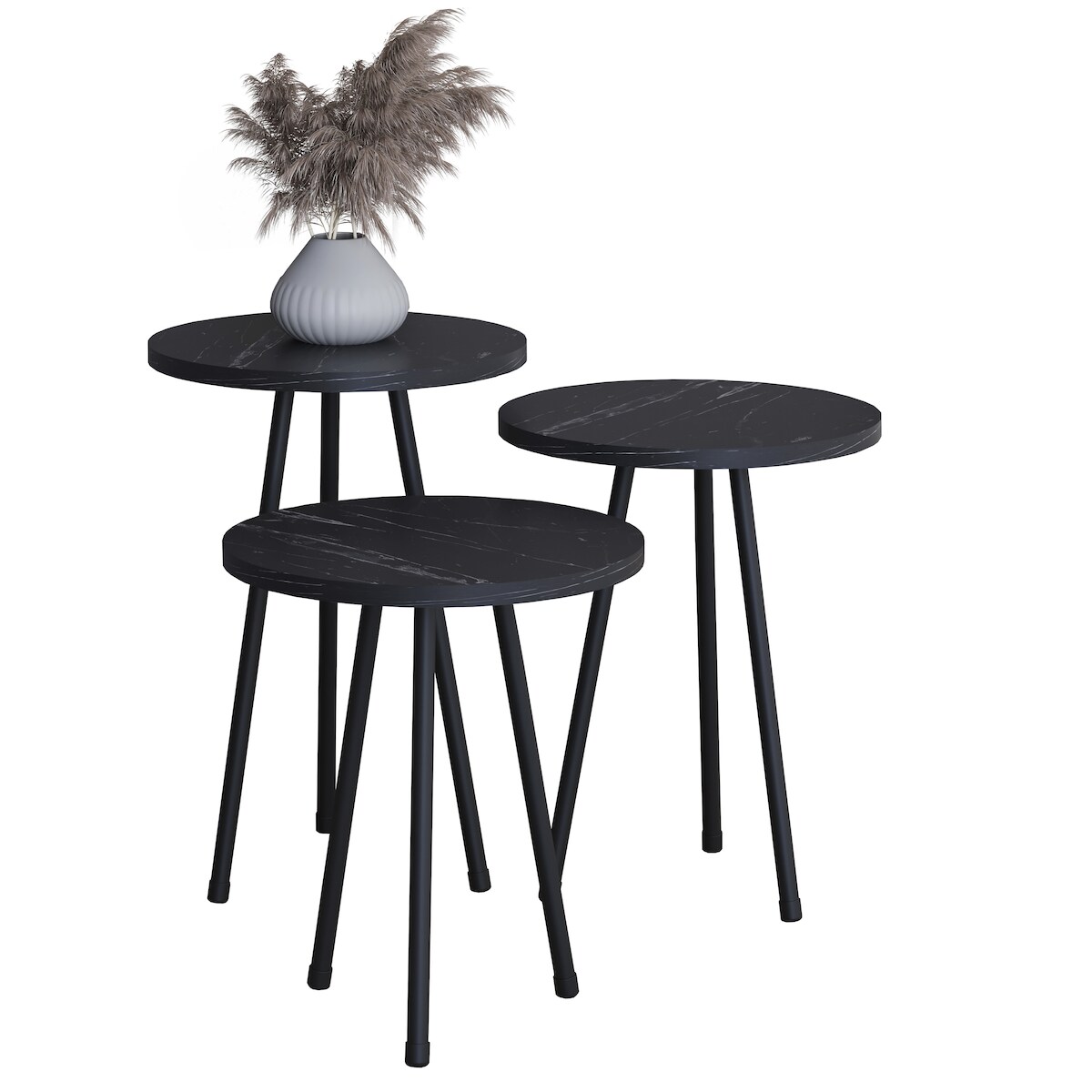 VCM Beistelltisch & Couchtisch Mirola Schwarz H. 52 x B. 34 x T. 34 cm Image