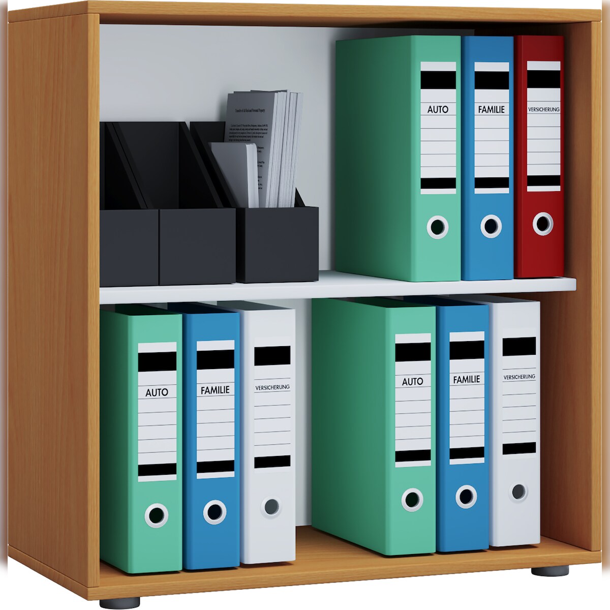 VCM Büroregal & Bücherregal Lona Buche B. 70 x H. 74 x T. 37 cm Image