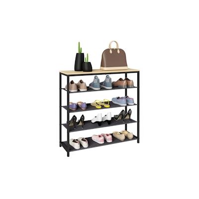 VCM Metall Holz Schuhregal Schuhablage 4 Fächer Taliro Image