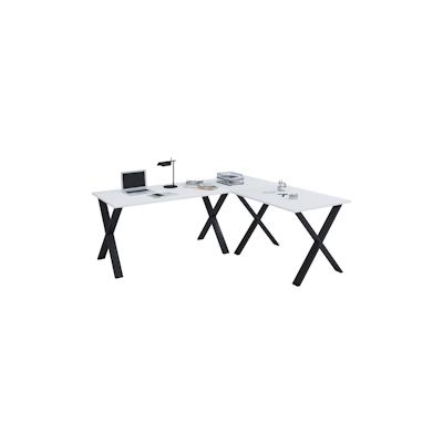 VCM Schreibtisch Lona Schwarz / Weiß H. 76 x B. 190 x T. 130 cm Image