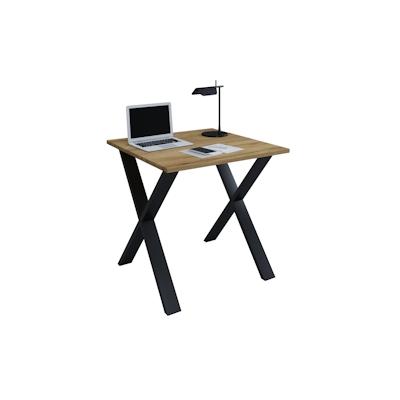 VCM Schreibtisch Lona Schwarz / Honig-Eiche H. 76 x B. 80 x T. 80 cm Image