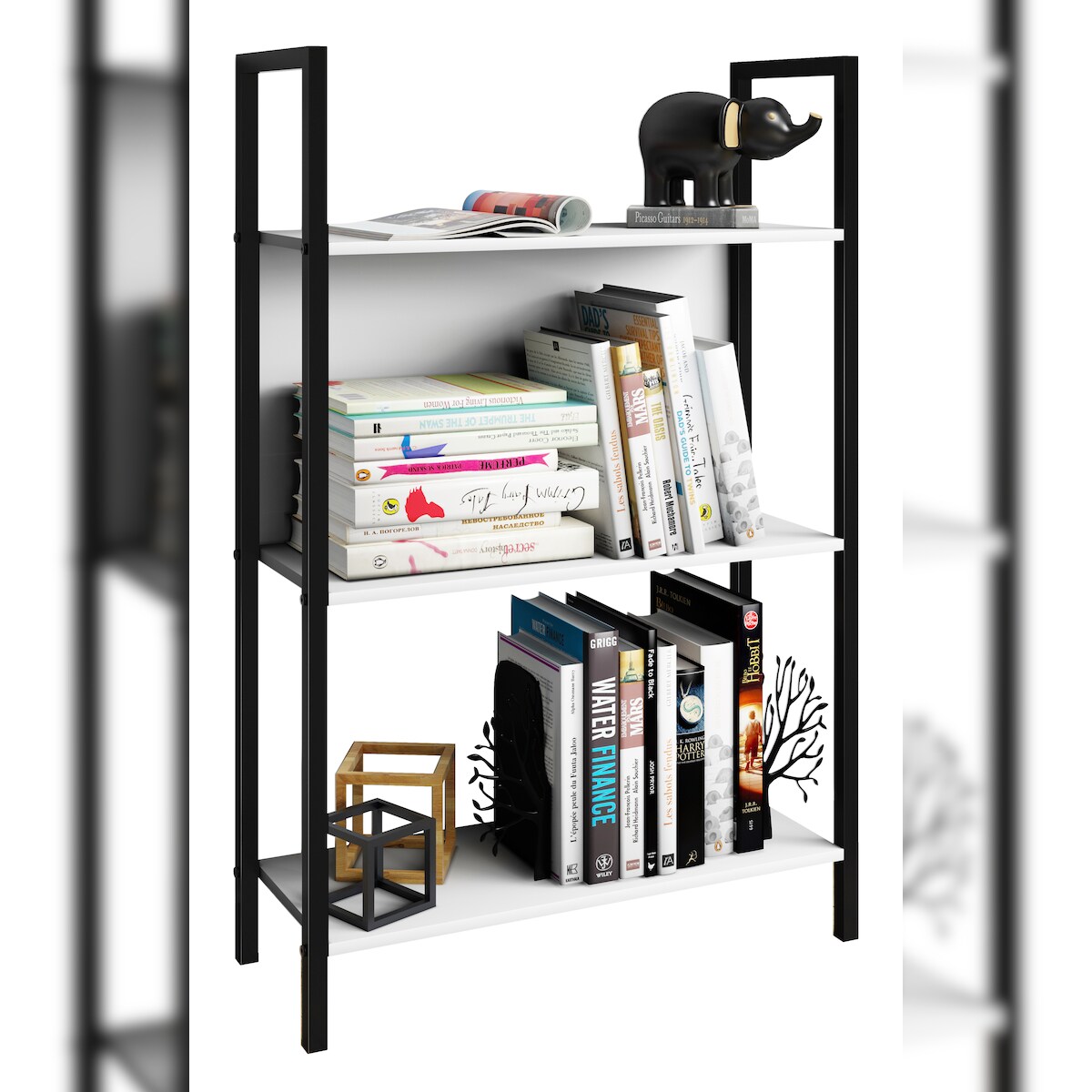 VCM Standregal Flakos Weiß H. 100 x B. 56 x T. 24 cm Image