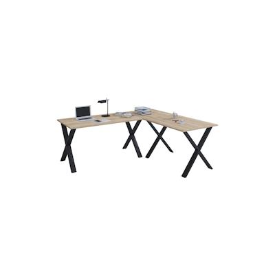 VCM Schreibtisch Lona Schwarz / Sonoma-Eiche H. 76 x B. 160 x T. 130 cm Image
