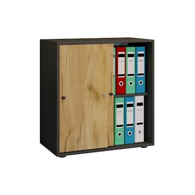 VCM Büroschrank Lona Anthrazit / Honig-Eiche Image
