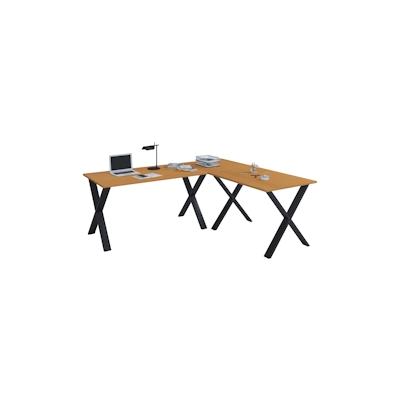 VCM Schreibtisch Lona Schwarz / Buche H. 76 x B. 190 x T. 190 cm Image