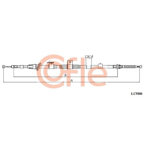 COFLE Seilzug, Feststellbremse hinten rechts für PEUGEOT CITROËN 1623198280 1.CT006