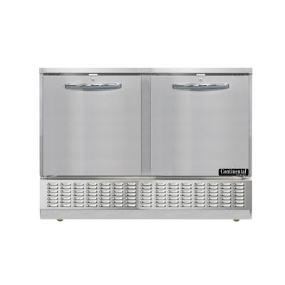 Continental UC48N 48" Undercounter Refrigerator w/ 2 Sections & 2 Doors, 115v, Stainless Steel