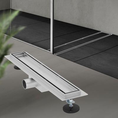 Duschrinne 2in1 Edelstahl, 50 cm, Silber, befliesbar, extra flach - Luxebath