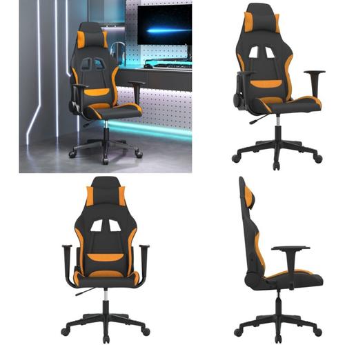 Vidaxl - Gaming-Stuhl mit Massagefunktion Schwarz und Orange Stoff - Gaming-Stuhl - Gaming-Stühle