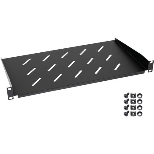 65499 Fachboden für Serverschrank, 19 Zoll, 1 he, 48,3 x 25 x 4,5 cm, Schwarz - HMF