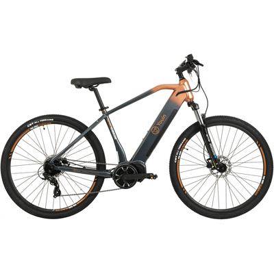 E-Bike TOTEM "FJ-M" E-Bikes Gr. 46cm, 29 Zoll (73,66cm), grau (stahlgrau-orange) Pedelec, Elektrofahrrad für Damen u. Herren, MTB