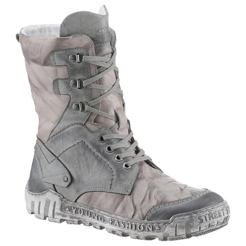 Winterboots KRISBUT Gr. 39, grau, beige used Damen Schuhe Schnürstiefel, Komfortschuh mit Wechselfußbett