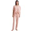 Pyjama MARC O'POLO "Mix & Match Cotton-Woven", Damen, Gr. XS, rosa (misty rose), Jersey, Obermaterial: 100% Baumwolle, unifarben, gestreift, geringelt, modisch, regular fit lang, Rundhals, Langarm angeschnitten angesetztes Bündchen kontrastfarben,...