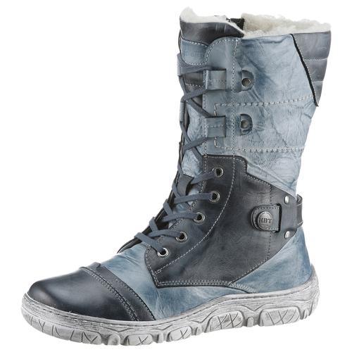 Winterstiefel KRISBUT Gr. 38, blau (jeansblau) Damen Schuhe Winterstiefel, Stiefel, Komfortschuh mit Reißverschluss