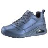Sneaker SKECHERS "UNO-GALACTIC GAL", Damen, Gr. 40, blau (graublau metallic), Lederimitat, metallic, schimmernd, sportlich, Schuhe, Freizeitschuh, Keilsneaker, Schnürschuh mit Skech Air Ausstattung