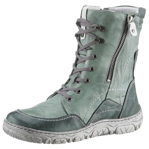 Winterboots KRISBUT Gr. 39, grün (grün used) Damen Schuhe Schnürstiefel, Komfortschuh, Boots in Weite: weit