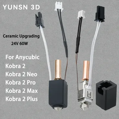 For Anycubic Kobra 2/Kobra 3 Hotend Anycubic Kobra 2 Max Hotend Upgrade High Speed 24V 60w Ceramic Heater Thermistor Kobra 2 Pro