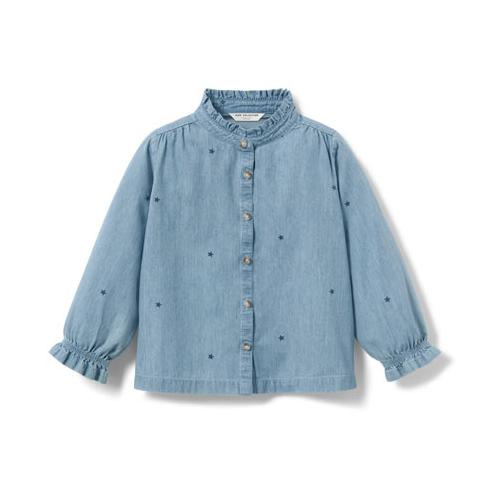 Kinder-Chambray-Bluse