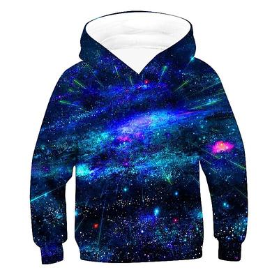 Boys 3D Galaxy Hoodie Long Sleeve 3D Print Fall Winter Active Basic Kids 2-12 Years Outdoor Daily Indoor