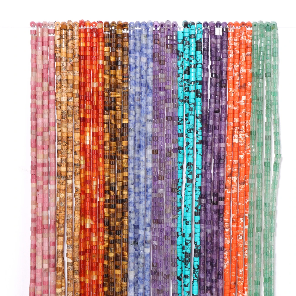 Perles d'espacement en pierre de tranche ronde, petit œil de tigre naturel, ystes d'atterrissage, agates, jades, pierre, charme, perles d'énergie de guérison, adt, 2x3mm