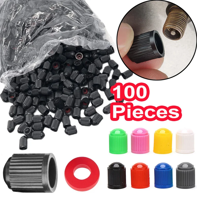 Bouchons de tige de Valve de pneu de voiture, bouchons anti-poussière de Valve de pneu en plastique, couvercles de tige de roue universels pour vélo automobile, moto, accessoire de voiture