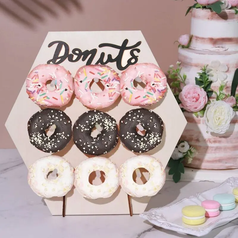 Donut Wand hält Stand süßer Wagen rustikale Hochzeit Tisch Dekor Donut Geburtstags party Süßigkeiten bar Baby Dusche Donut Party