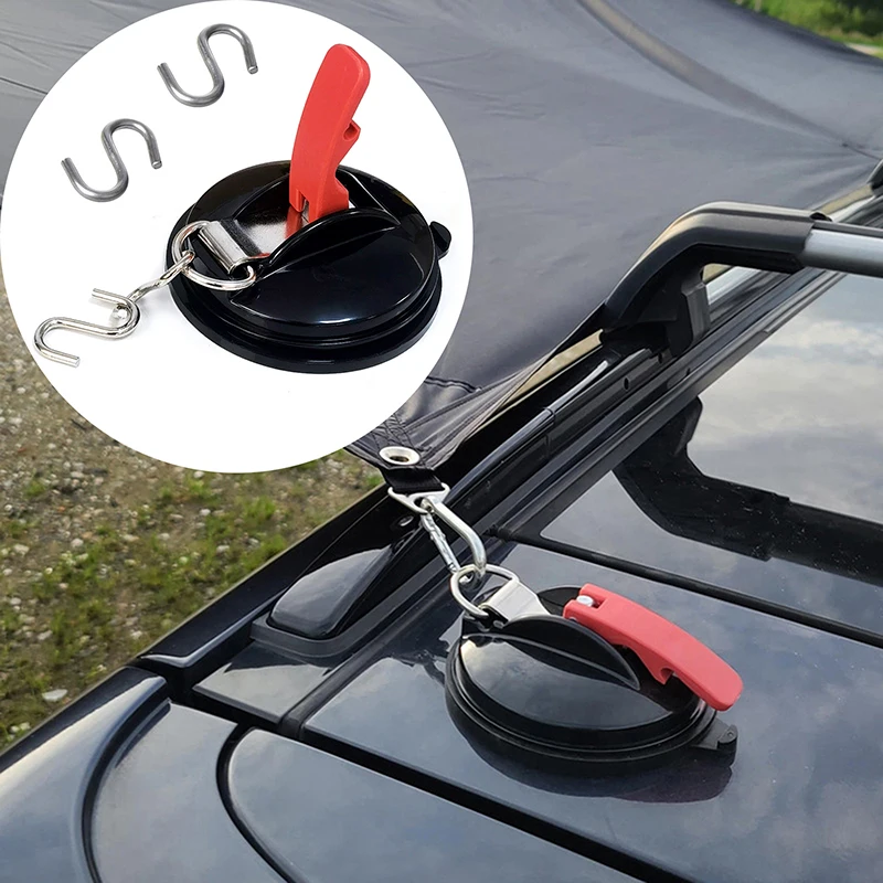 Vakuum-Saugnapf-Anker mit festem Haken, multifunktionaler, robuster Saugnapf-Haken für Haushalt, Auto, Camping, Seil, Haustieranker