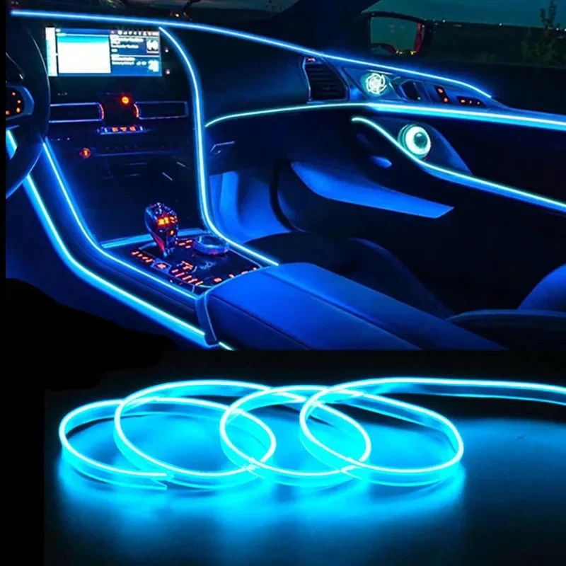 Auto Innen dekorative Lampen Streifen Atmosphäre Lampe kaltes Licht dekorative Armaturen brett Konsole Auto LED Umgebungs lichter Zubehör Image