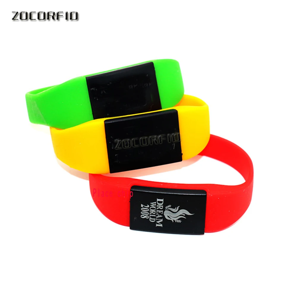 125KHZ T5577/EM4305 Wiederbeschreibbare RFID Armband Silikon Armband Uhr Kopieren Klon Leere Karte In Zugangskontrolle Karte Image