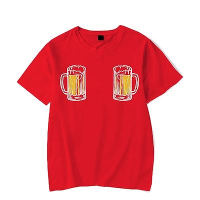 Oktoberfest Bier Handwerk Cosplay Kostüm T-Shirt-Ärmel Anime Bier Klassisch Streetstyle Für Paar Herren Damen Erwachsene Oktoberfestbier Heißprägen Image