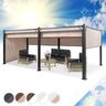 Pergola Aluminium 3x6m, Pergola Terrasse, Tonnelle de Jardin avec Toit Rétractable, Kit Pergolas en