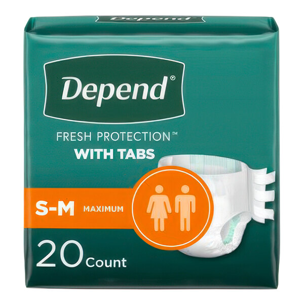 Depend Fresh Protection Unisex Disposable Adult Underwear Briefs with Maximum Absorbency for Incontinence and Heavy Bladder Leaks - S / M - 60/Case
