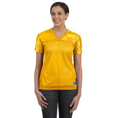 Augusta Sportswear 250 Women's Junior fit Stadium Replica Football Jersey T-Shirt in Gold size Large | Polyester