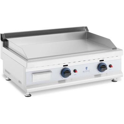 Royal Catering - Gasgrill 2 x 3100 w glatt Profi Gasbräter 74,5 x 40 cm Propan Butan Doppelgrill