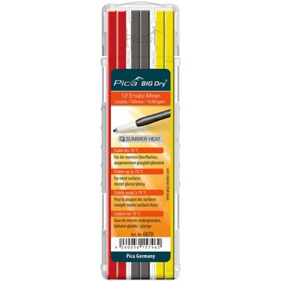 Pica Marker - Pica - big Dry Ersatzminen Set Sommer-Minen Graphit for all, Rot, Gelb - 6070 Image