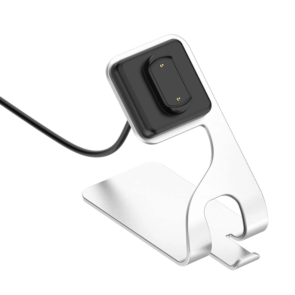 Silbernes Ladegerät für amazfit gtr 4/t-rex ultra/cheetah/gtr 3/gtr 4 pro/gts 3/t-rex 2 Ladestation mit USB-Kabel Aluminium Image