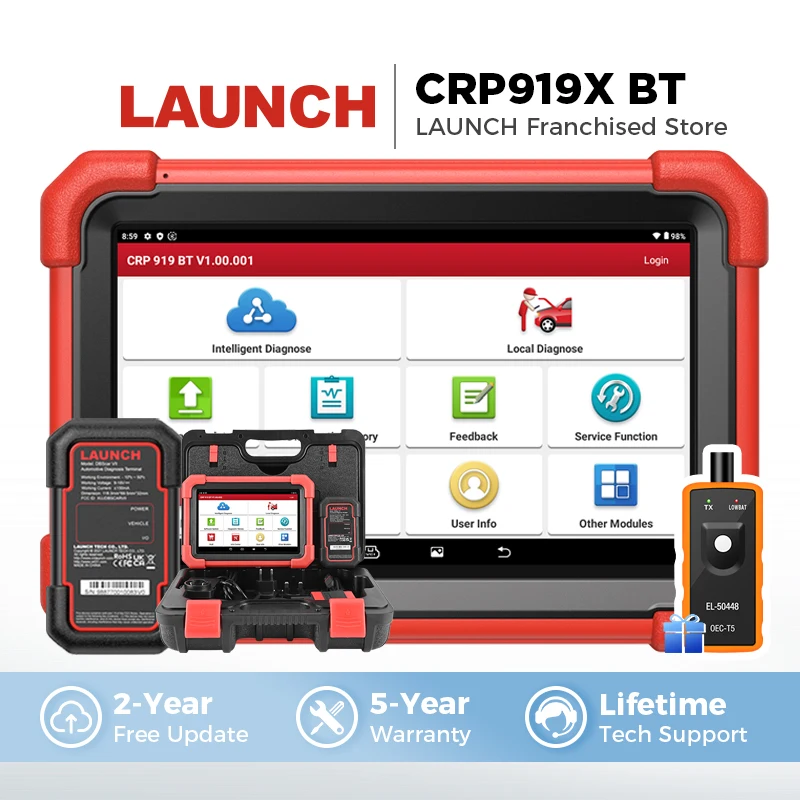 Outils de diagnostic LAUNCH X431 CRP919X BT, lecteur de code OBD2, lecteur de code automobile, codage ECU, diagnostic, scanner OBD, nouvelle version 2026