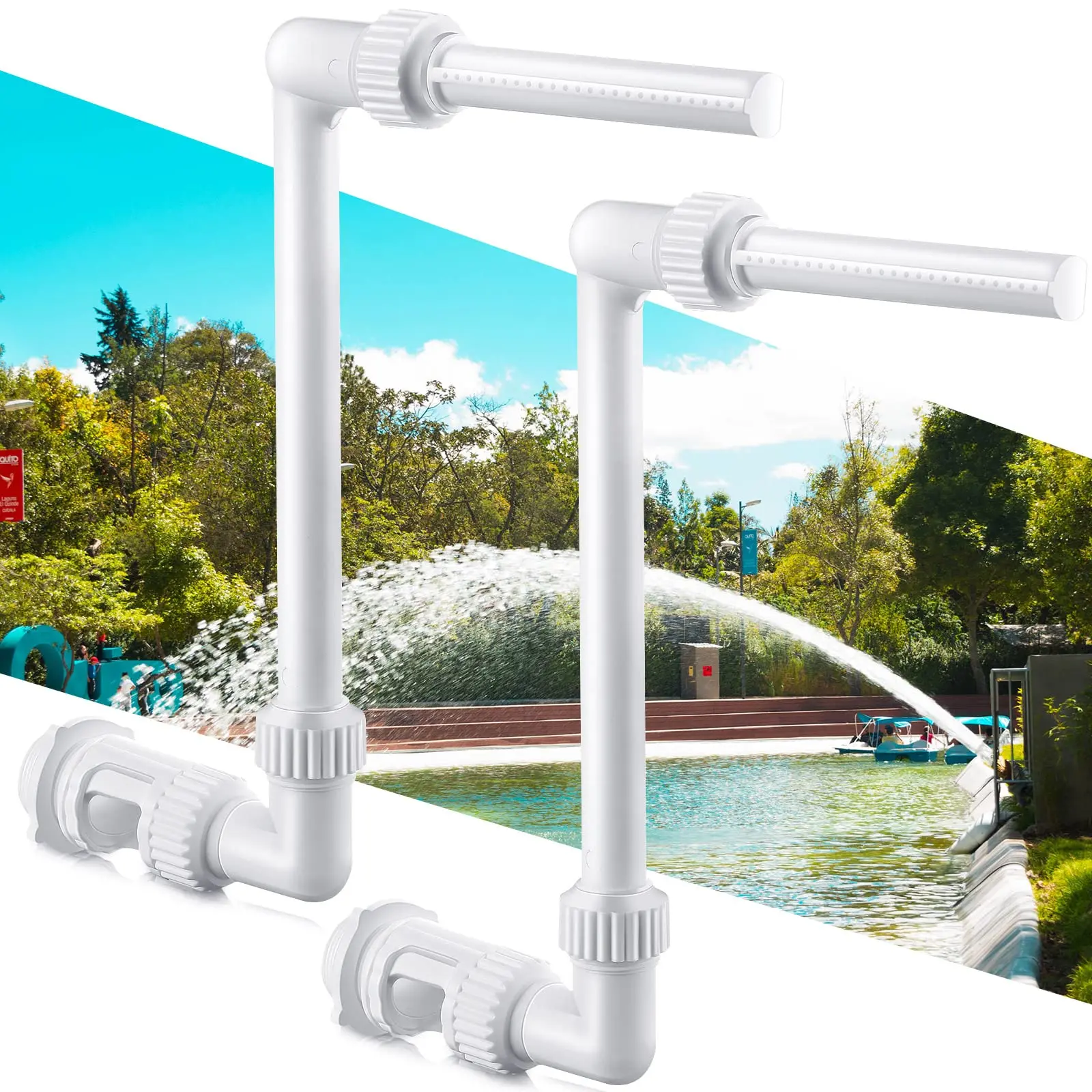 Kit de fontaine cascade de piscine, caractéristique en PVC, décorations de Spa pour piscines, installation facile, accessoires de piscine