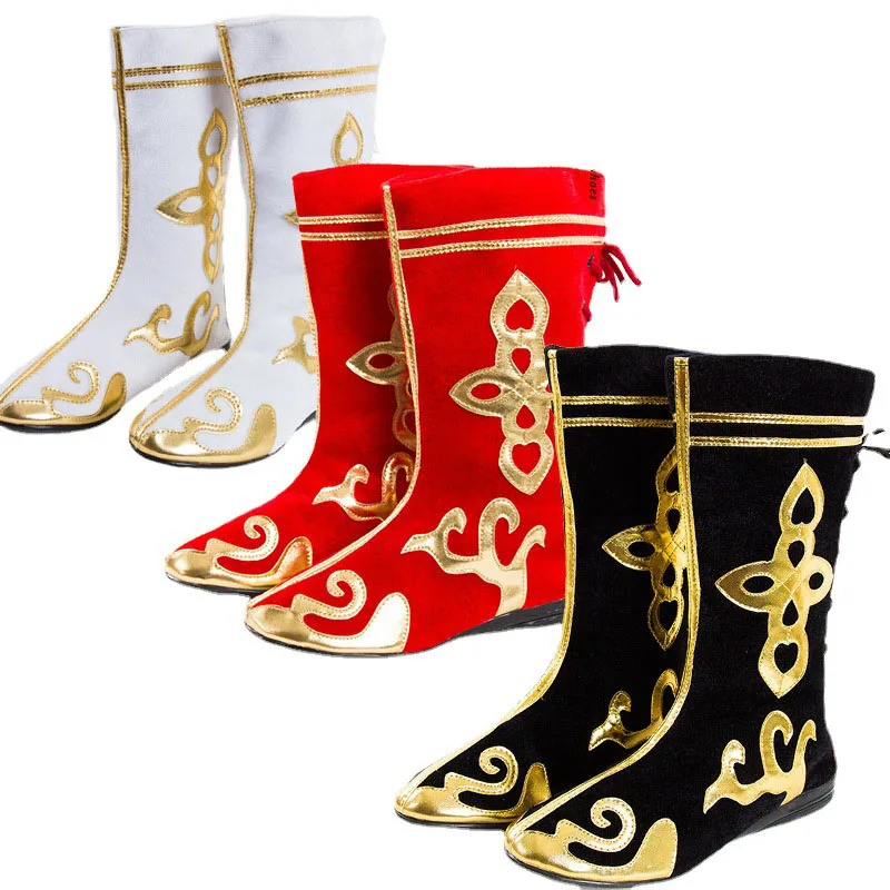Mittelalter liche mongolische Stiefel Sonne Wu Kong Cosplay Schuhe Affe König Schuhe Schwert kämpfer Ritter Rollenspiel Minderheit nationale Tanz stiefel