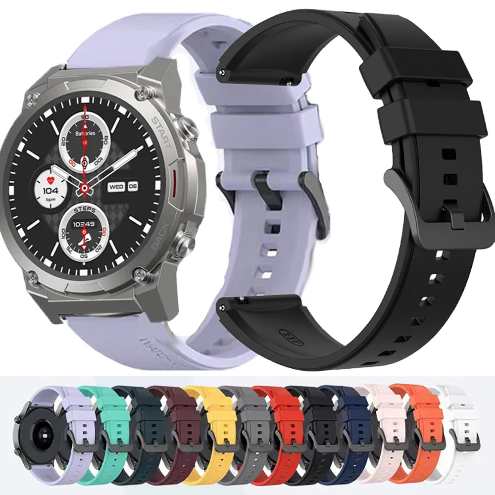 22 mm Silikonarmband für Zeblaze Vibe 7/Pro/Lite Stratos 2/3 GTR 2/3 Pro Beyond 2/3 Pro Btalk 2 Swim NEO 3 Armband Image
