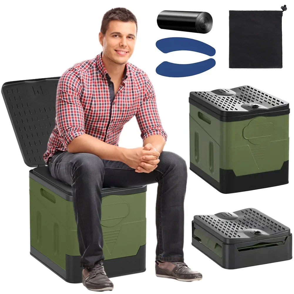 Tragbare Klapp toilette für Camping im Freien Töpfchen für Erwachsene Kinder decken Design Sitz Toilette wieder verwendbare Toilette für Picknick Auto Reisen
