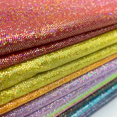 Glitter Laser Polyester Fabric Holographic Iridescent Stage Background Decor Crafts Doll Costume